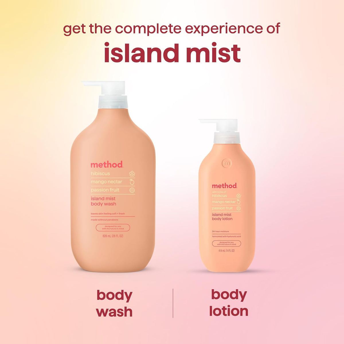 Body Wash, Island Mist-Leaves Skin Feeling Soft & Moisturized, Made without Parabens, Notes of Hibiscus, Mango Nectar & Passion Fruit, 28 Fl Oz