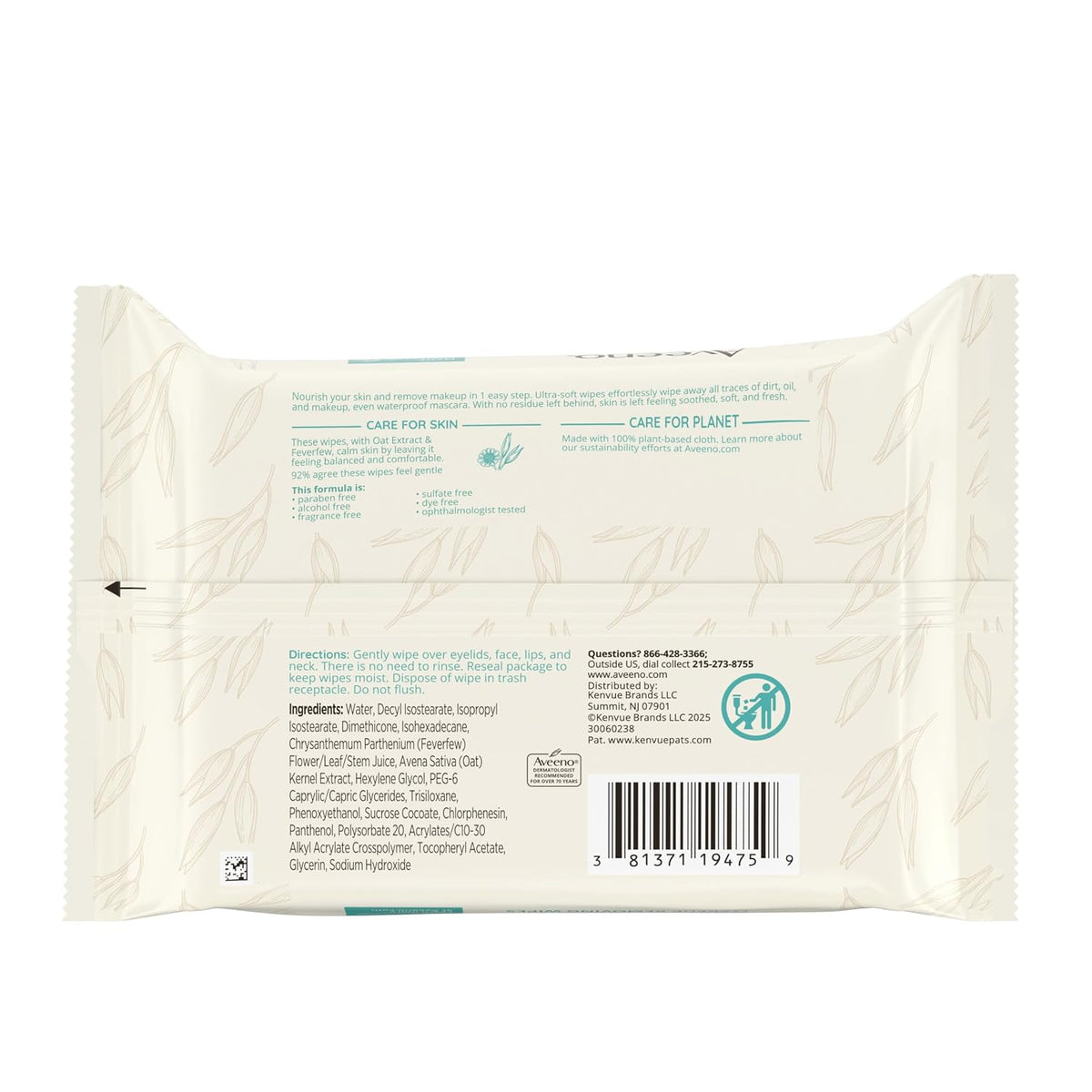 Calm + Restore Unscented Makeup Remover Wipes, Alcohol-Free, 25 Ct