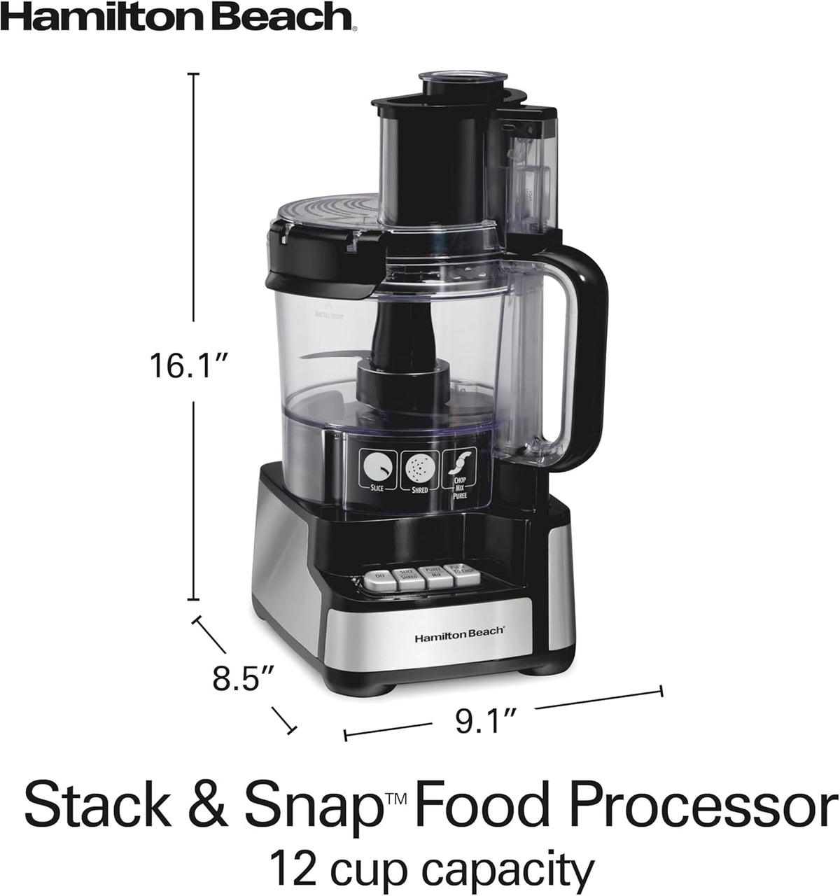 12 Cup Stack & Snap Food Processor and Vegetable Chopper