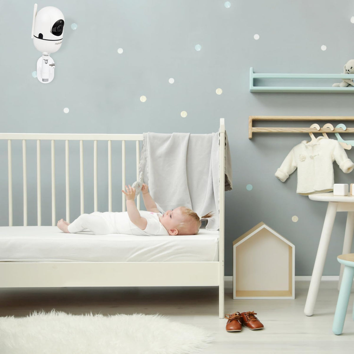 Adjustable Baby Monitor Mount for Hellobaby HB6550/ HB6560/ HB6240/ HB6148/ HB6339/ HB66/ HB65/ HB40, ANMEATE 549/SM935E, Universal Baby Monitor Wall Mount with Perfect View and Easy to Install