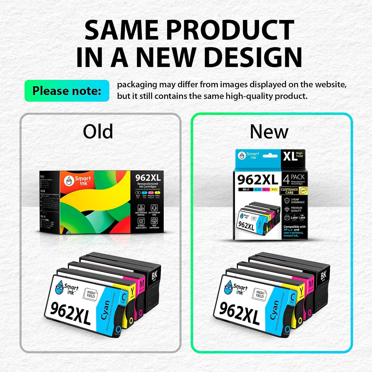 Remanufactured Ink Cartridges Replacement for HP 962XL 962 XL Combo Pack (962XL Black, Cyan, Magenta, Yellow) to Use with Officejet Pro 9015E 9018E 9025E 9012E 9015 9010 9012 9018 9020 9025