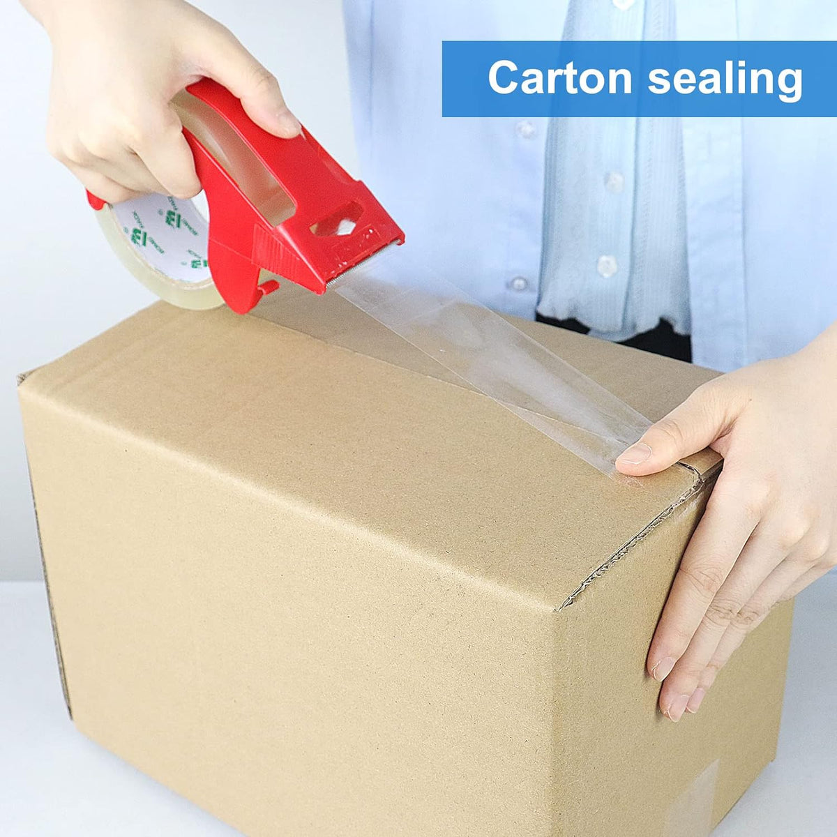 Heavy Duty Clear Packing Tape,2 Rolls with Refillable Dispenser,Noiseless Packaging Tape 1.88 Inches X 55 Yards,Industrial Grade Boxes Shipping Tape for Moving,Mailing and Storages
