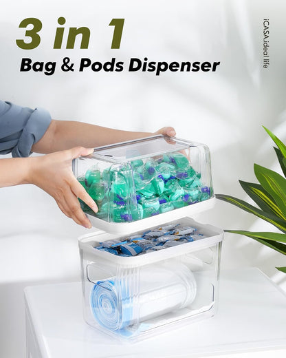 Trash Bag Dispenser Dishwasher Pods Container under Sink Organizer