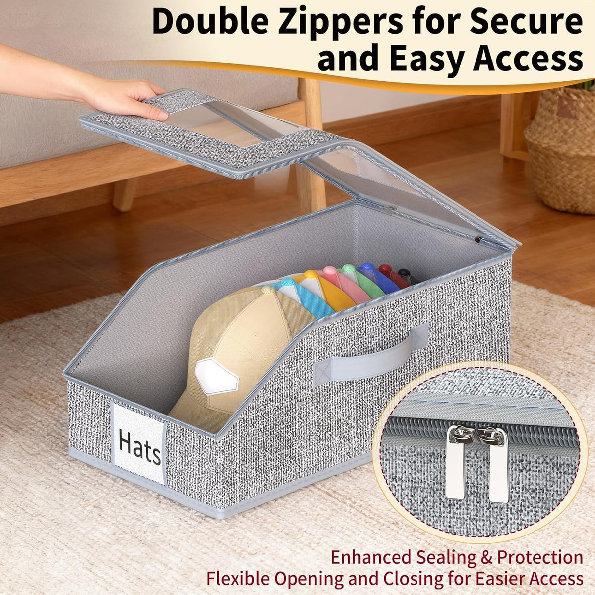 Stackable Hat Storage, Hat Organizer, Baseball Cap Organizer, Quick Access
