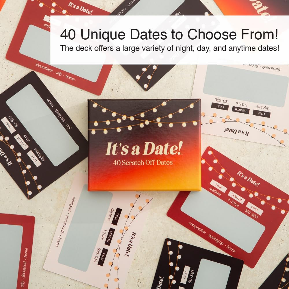 , 40 Fun and Romantic Scratch off Date Night Ideas for Him, Her, Girlfriend, Boyfriend, Wife, Husband & Couples, Valentine'S Gift for Men and Women