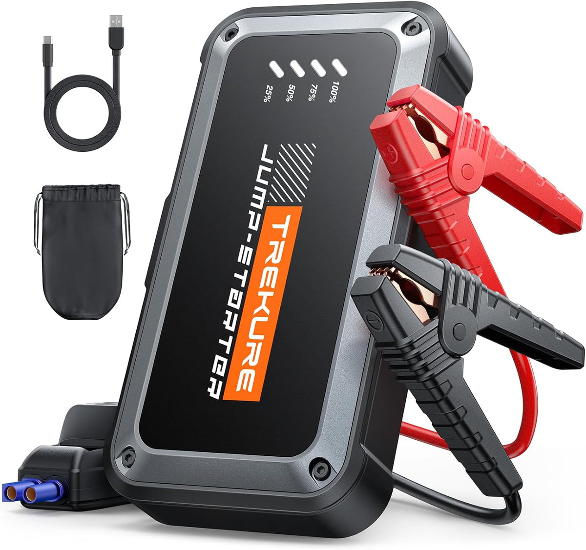 Portable Car Battery Jump Starter 4000A 16800Mah Jump Box, Car Battery Jumper Starter Portable Jumper Cables for Car(8.0L Gas/6.5L Diesel), Fast Charge, Lights, Compact