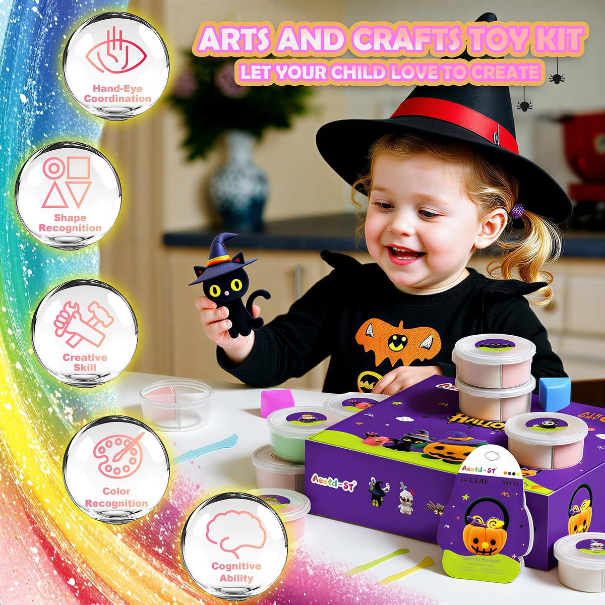 Air Dry Clay Kit, DIY Halloween Crafts, Modeling Clay for Kids