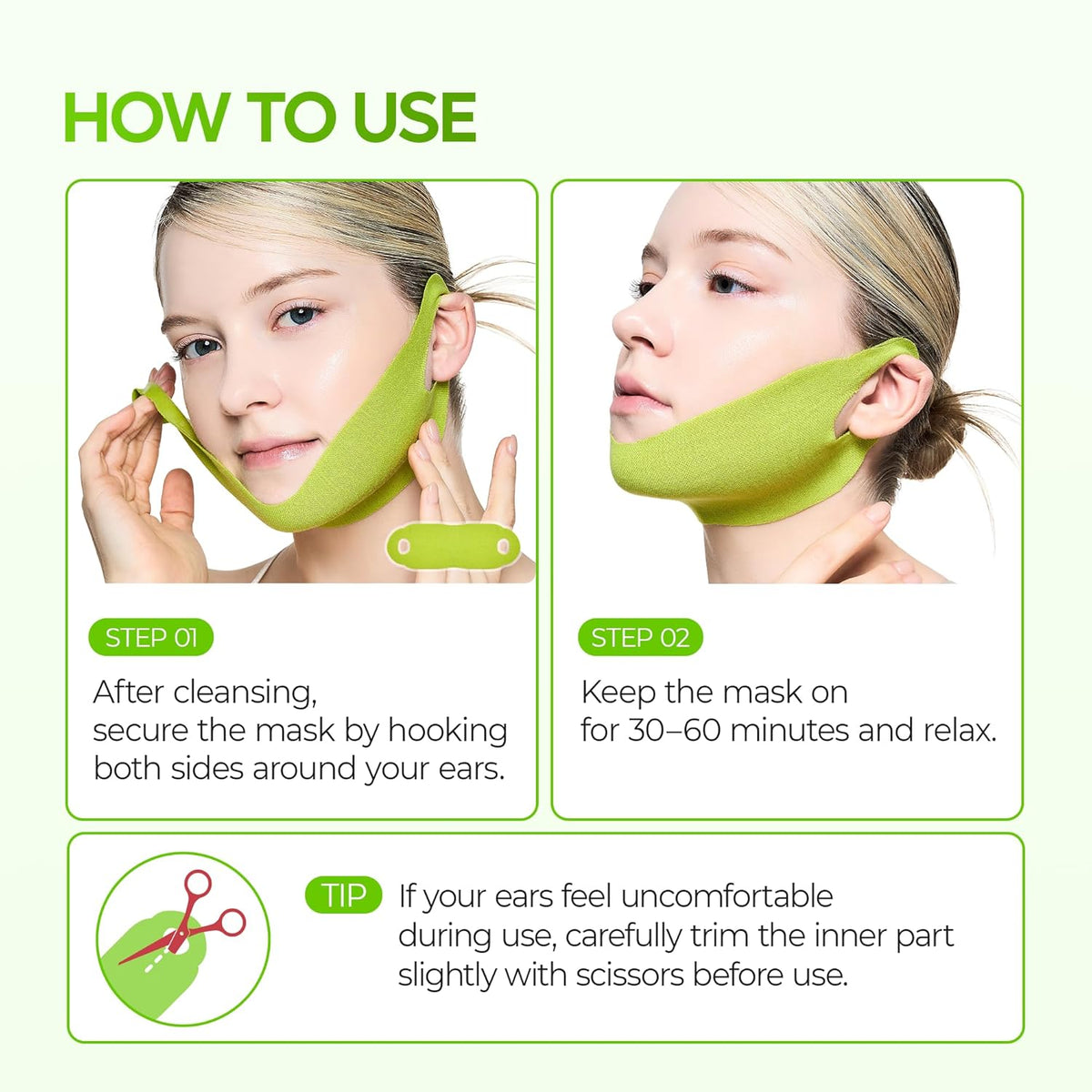 CACTOX V-Lifting Mewing Band – Cactox + Caffeine + Collagen Double Chin Lifting Band for Sagging Jawline & Facial Puffiness | 115.49% Jaw & Chin Lifting Improvement | Korean V-Line Lifting