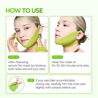 CACTOX V-Lifting Mewing Band – Cactox + Caffeine + Collagen Double Chin Lifting Band for Sagging Jawline & Facial Puffiness | 115.49% Jaw & Chin Lifting Improvement | Korean V-Line Lifting