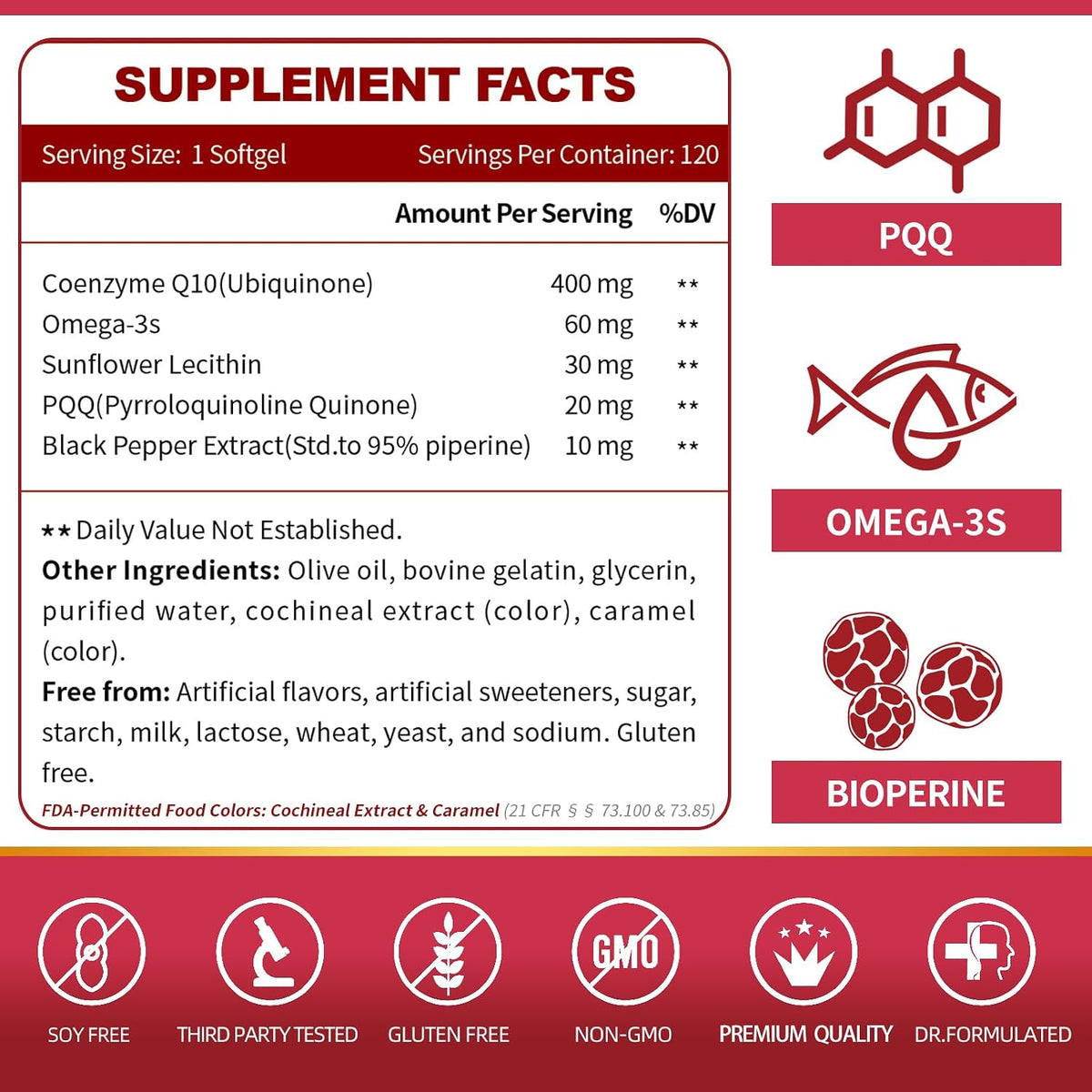 Coq10 400Mg Softgels, 120 Servings