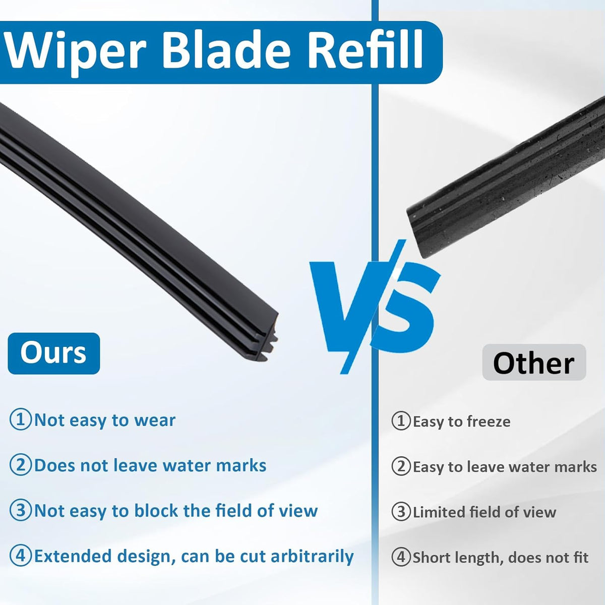 4Pcs Wiper Blade Refill, 28 Inch DIY Adjustable Wiper Blade Refill