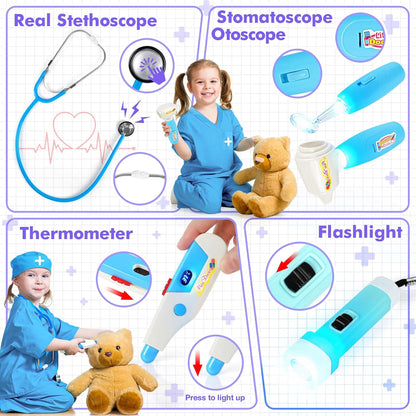 Kids Doctor Play Set with Stethoscope,Doctor Kit for Kids Ages 3-5