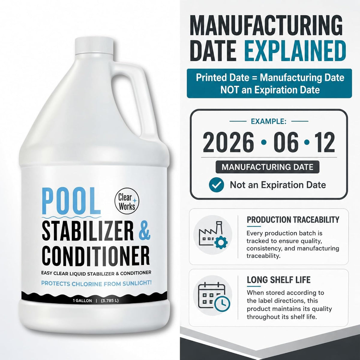 Cyanuric Acid Pool Stabilizer & Pool Conditioner, 1 Gallon