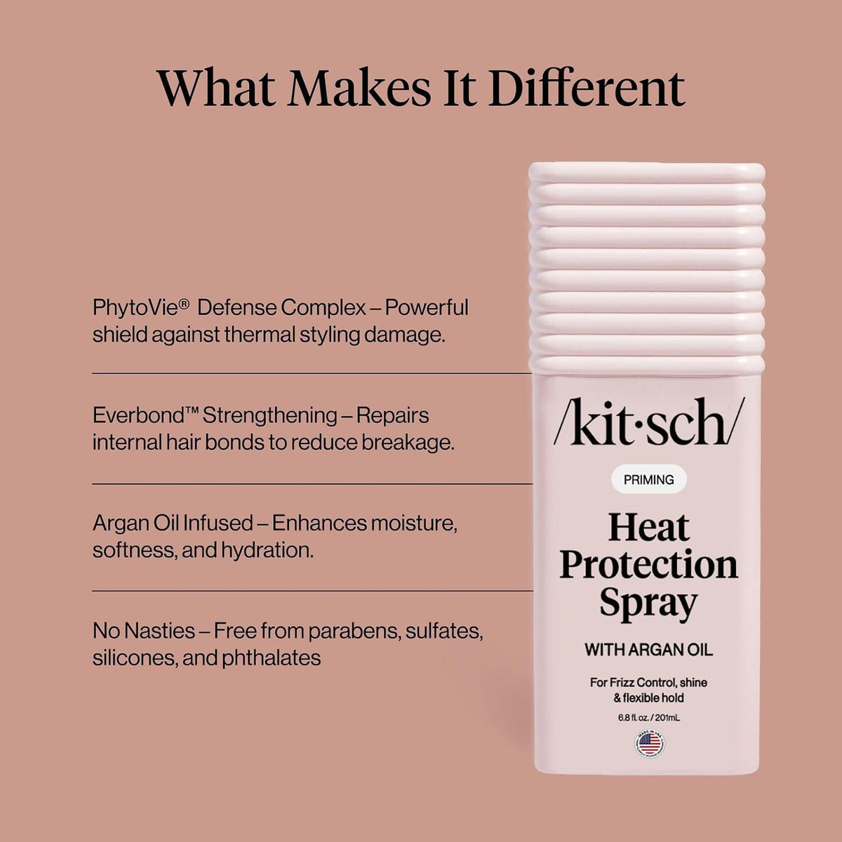 Heat Protection Spray for Hair - with Argan Oil 6.8Oz