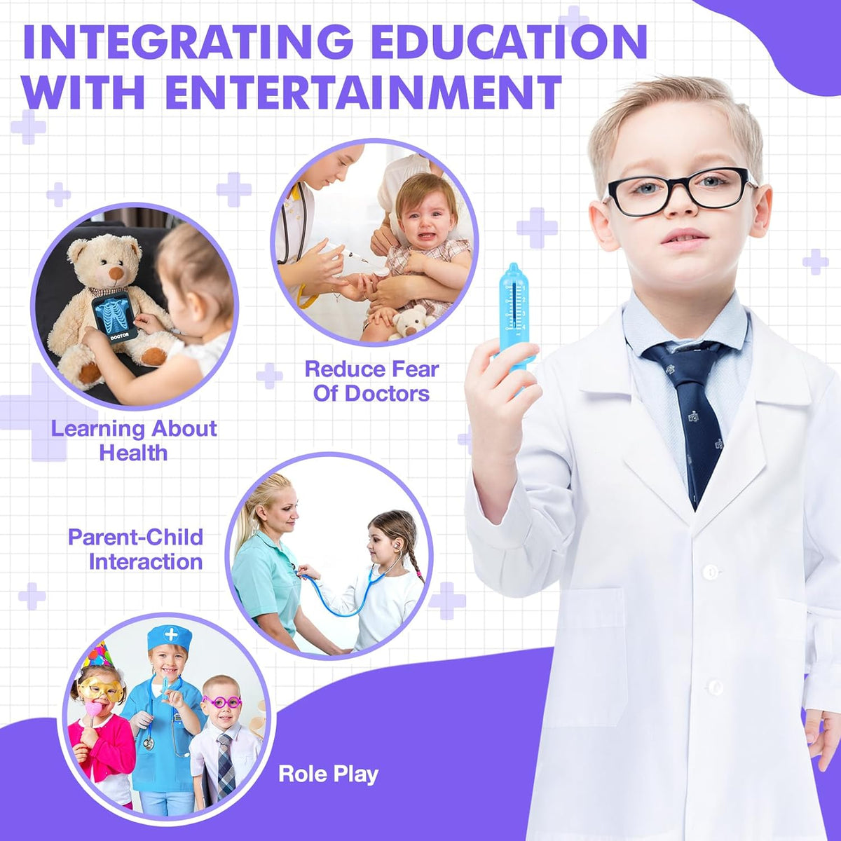 Kids Doctor Play Set with Stethoscope,Doctor Kit for Kids Ages 3-5