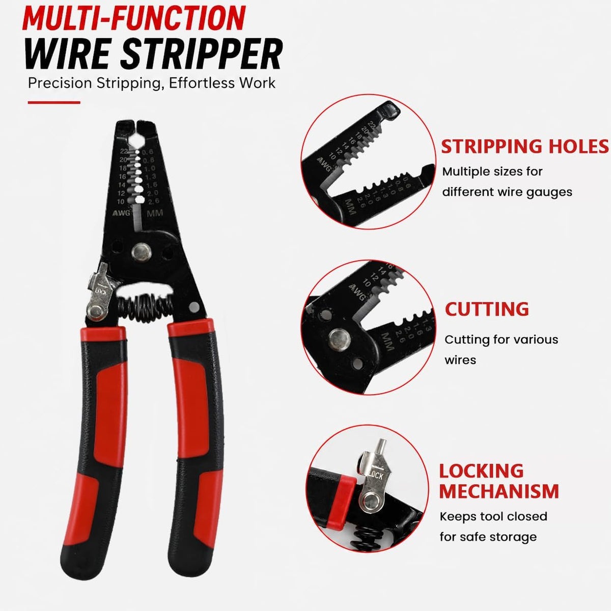 Solar Wire Crimper Tool Kit 14-10 AWG with 12 PCS MC4 Connectors