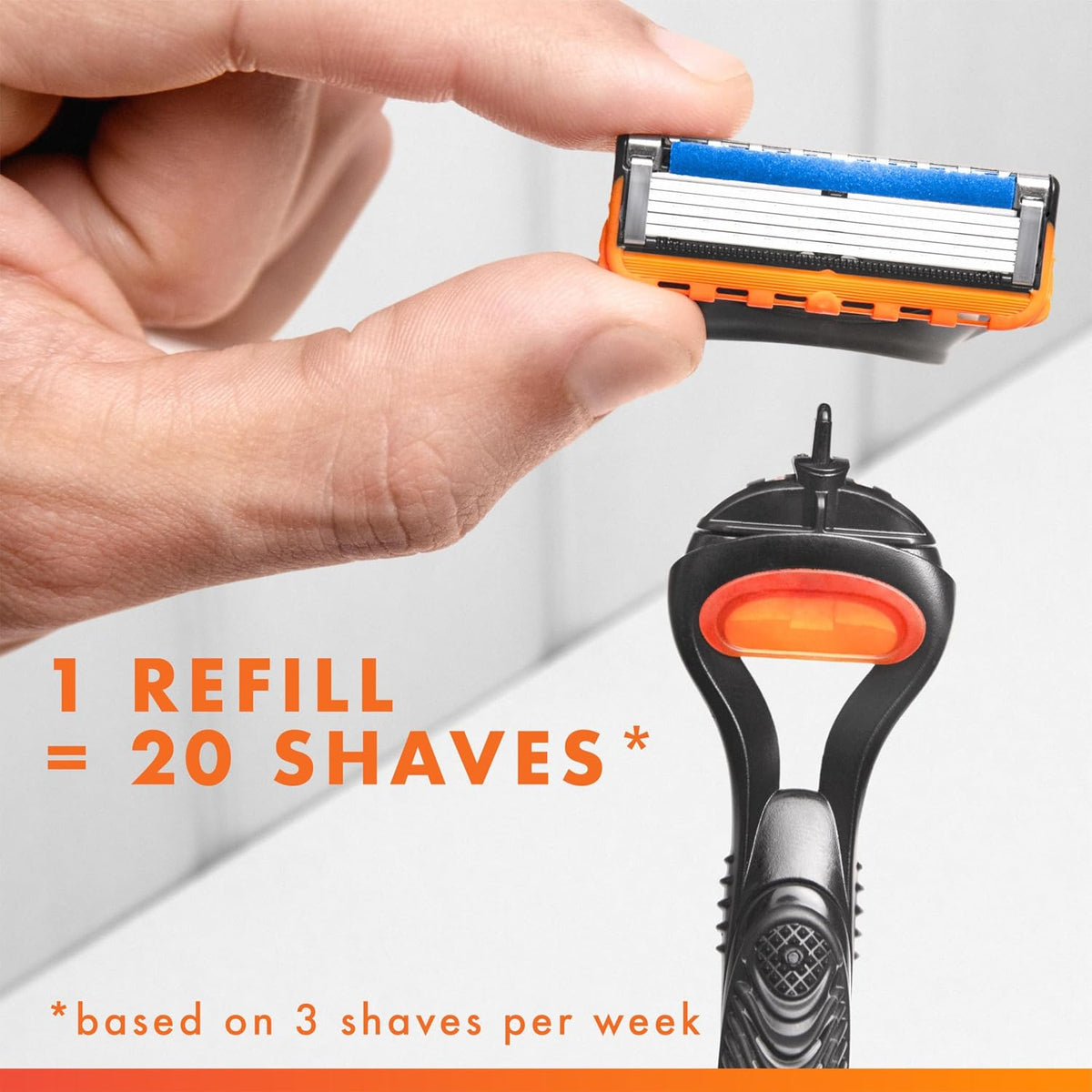 Fusion5 Razors for Men, 1 Razor, 4 Blade Refills, Lubrastrip for a More Comfortable Shave