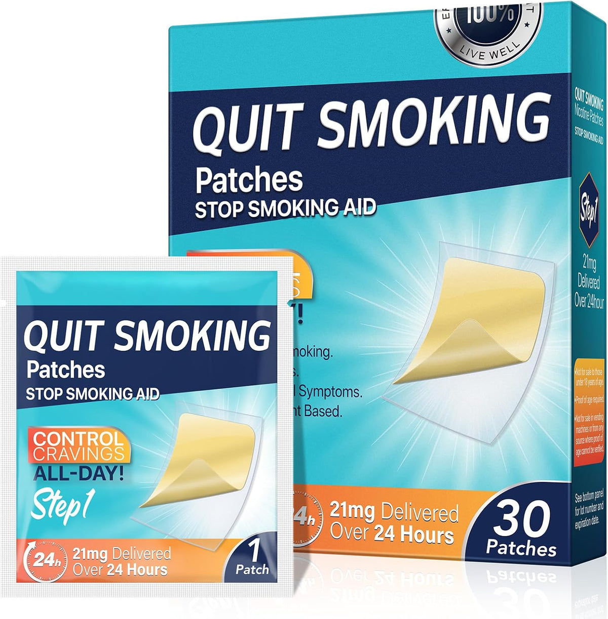 60PCS Quit Smoking Patches, Step 1 2 3 Stop Smoking Aids Patches