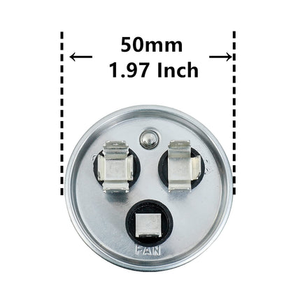 45+5Uf 45/5MFD ±6% 370V CBB65 Dual Run Circular Start Capacitor for AC Motor Run or Fan Start or Condenser Straight