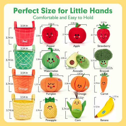 Baby Sensory Toys Montessori Toys 1 Year Old Fruit Vegetable 16Pcs