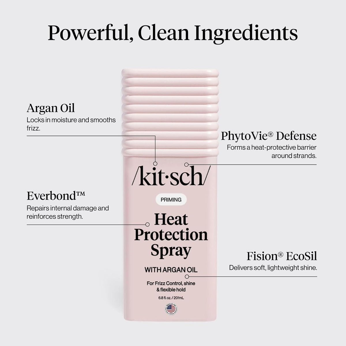 Heat Protection Spray for Hair - with Argan Oil 6.8Oz