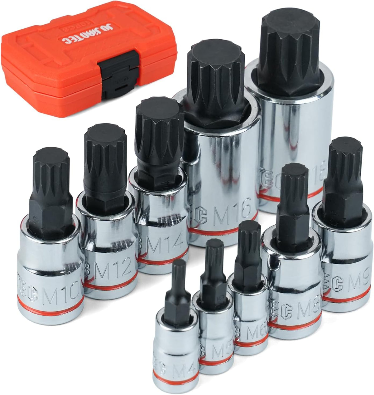 XZN Triple Square Spline Bit Socket Set, 10 Piece