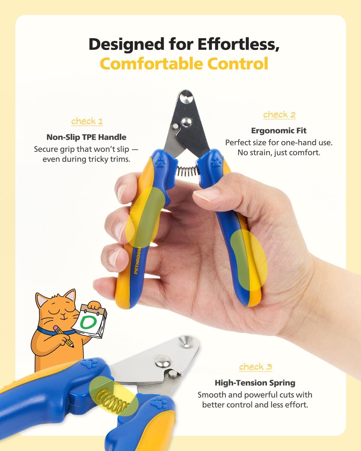 Cat Nail Clipper Trimmer for Indoor Cats, 2Mm Circular Cut Hole