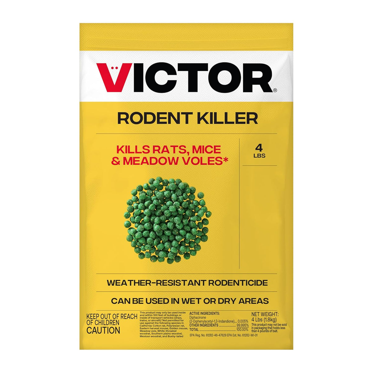 Rodent Killer, 4 Lb Fish-Flavored Bait Balls, Mouse Poisoning Bait