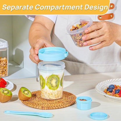 Yogurt Parfait Cups, 4 Pack, 27Oz, with Lids & Spoons