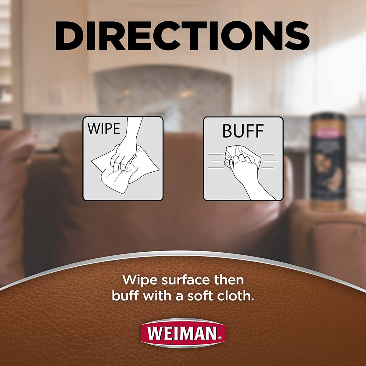 Leather Cleaner, Conditioner & Protector, 2 Pack Wipe with Cloth