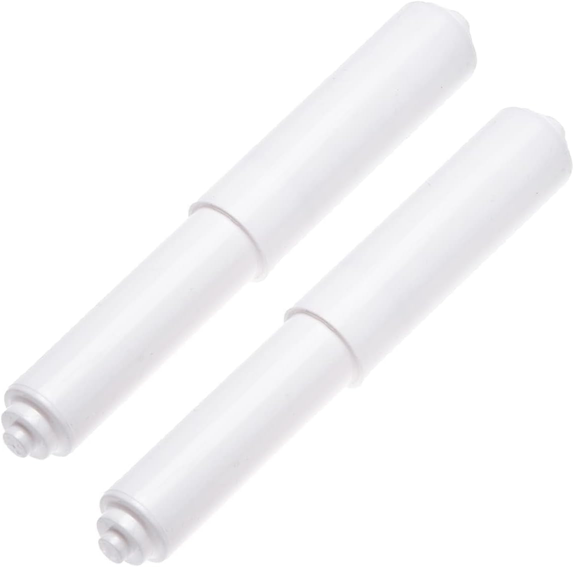 2 Pack White Toilet Paper Holder Spring Loaded Roller Replacement Rod