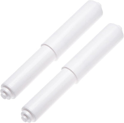 2 Pack White Toilet Paper Holder Spring Loaded Roller Replacement Rod