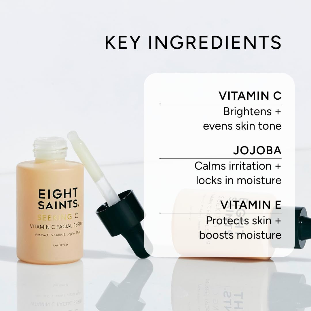 Vitamin C Serum for Face – Brightening & Hydrating Facial Serum for Dark Spots, Fine Lines & Wrinkles, with Hyaluronic Acid, Vitamin E, Jojoba Oil & Aloe, for Women, 1 Oz