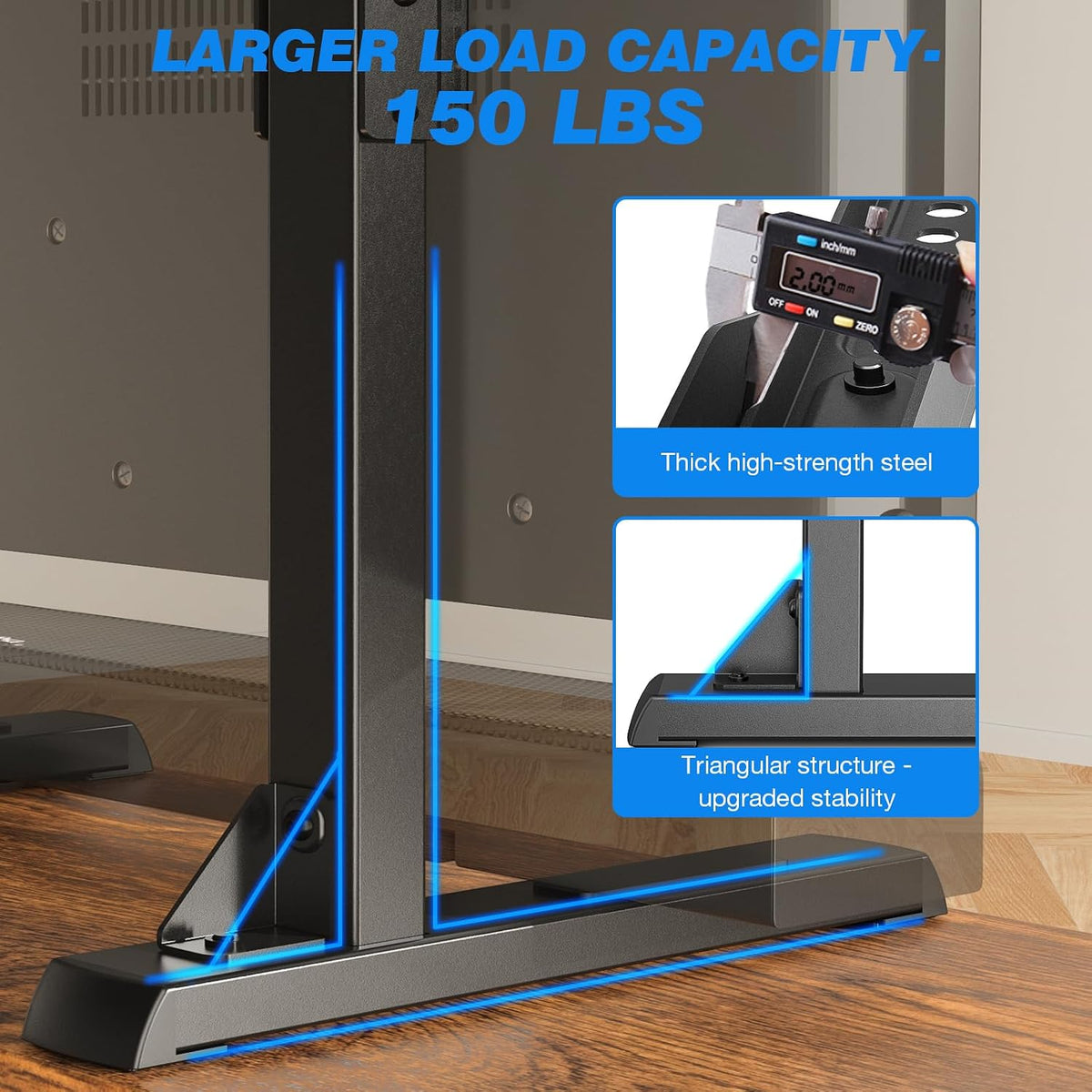 Table Top TV Stand with Height Adjustable TV Legs for 37-90 Inch Tvs