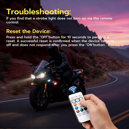 4 Pcs Wireless Rechargeable Magnetic LED Strobe Lights, 8-Colors USB Waterproof Anti-Collision LED Car Flashing Warning Light with Remote Control for Cars, RC Cars, Bikes, Motorcycles