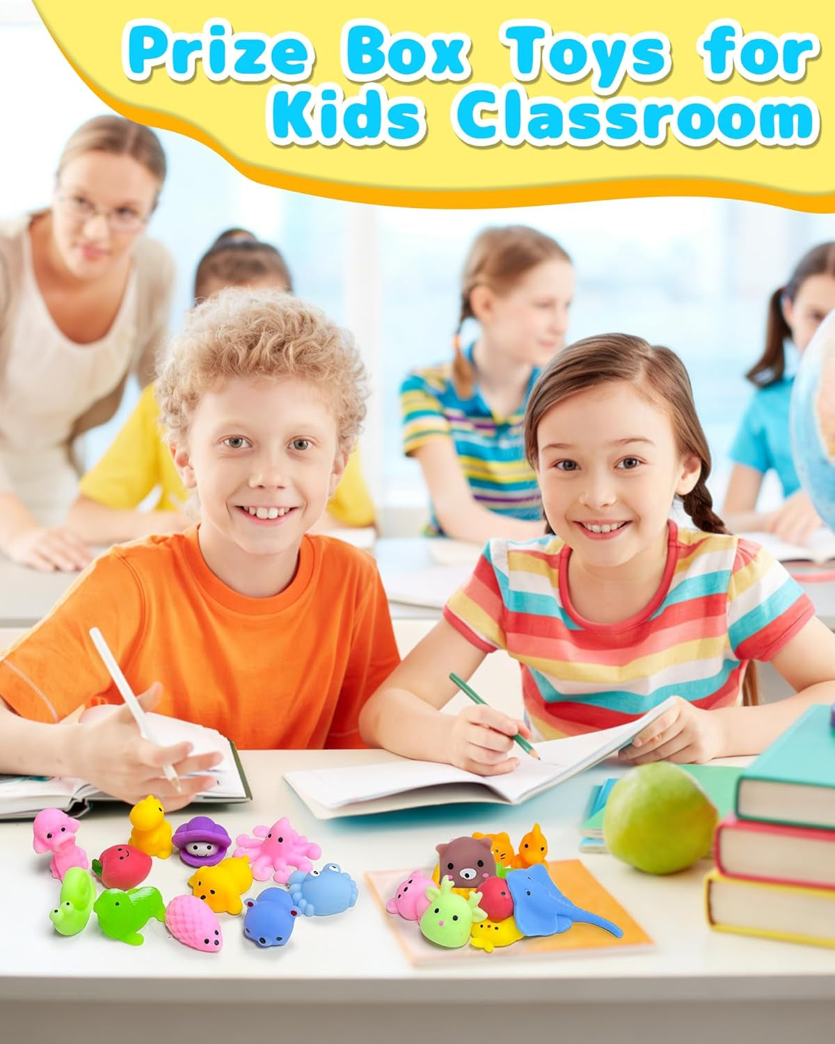 80 Pack Squishy Toys, Kawaii Bulk Party Favors for Kids 3-5, 4-8, 8-12