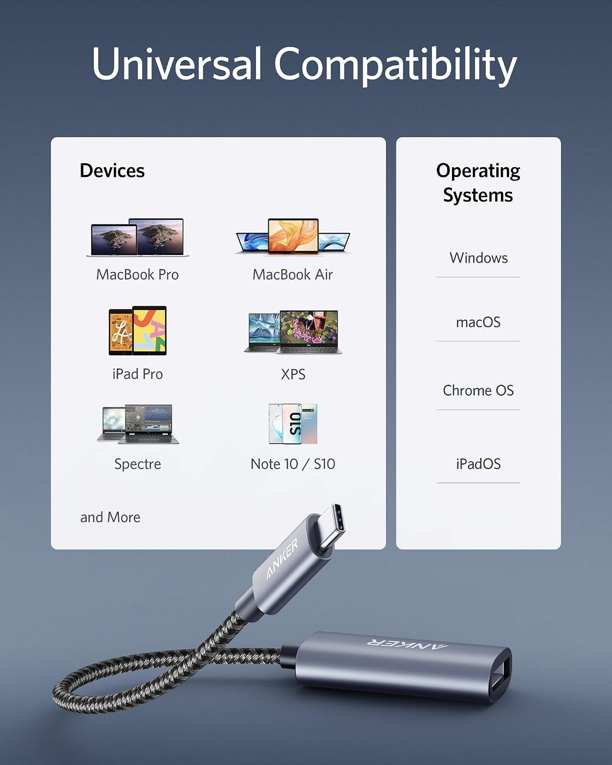 USB-C to Displayport Adapter, Mirror or Extend up to 4K@60Hz Adapter