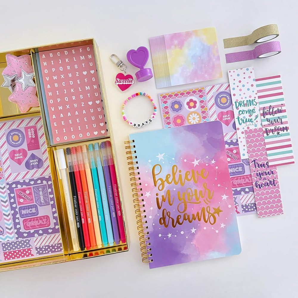 Dly Journal Kit for Girls Scrapbook Gifts for 8-12 Year Old Girl