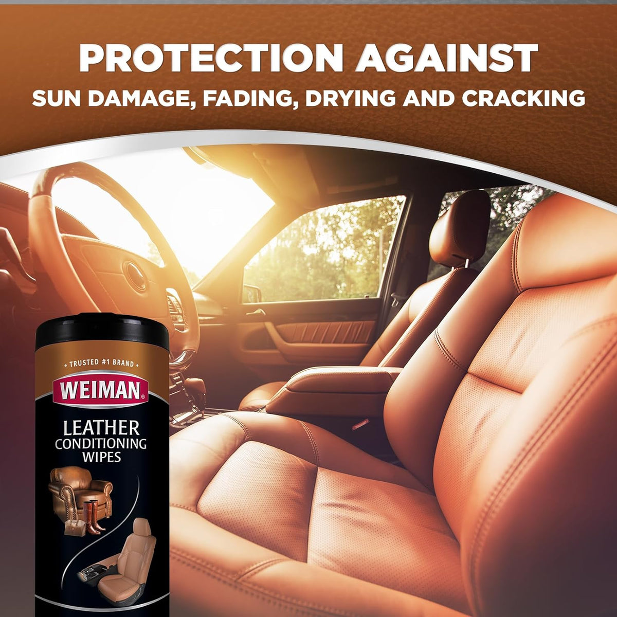 Leather Cleaner, Conditioner & Protector, 2 Pack Wipe with Cloth