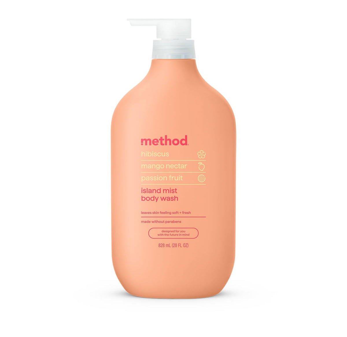 Body Wash, Island Mist-Leaves Skin Feeling Soft & Moisturized, Made without Parabens, Notes of Hibiscus, Mango Nectar & Passion Fruit, 28 Fl Oz