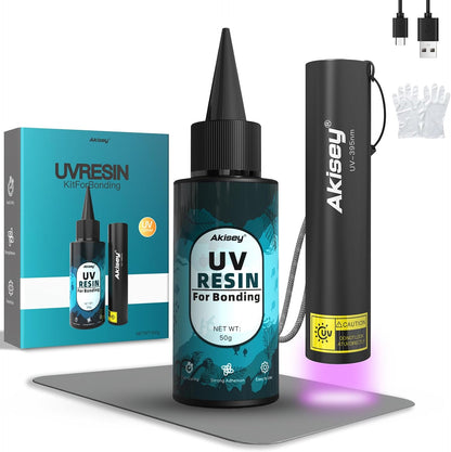 50G UV Resin Kit with Light for Bonding & Fast Curing in Seconds