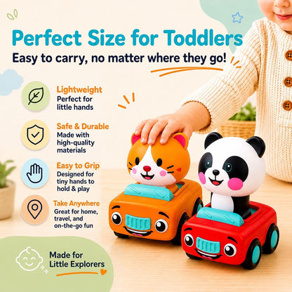 Press to Go Car Toys, Montessori Toys for 1 Year Old Boy Gifts