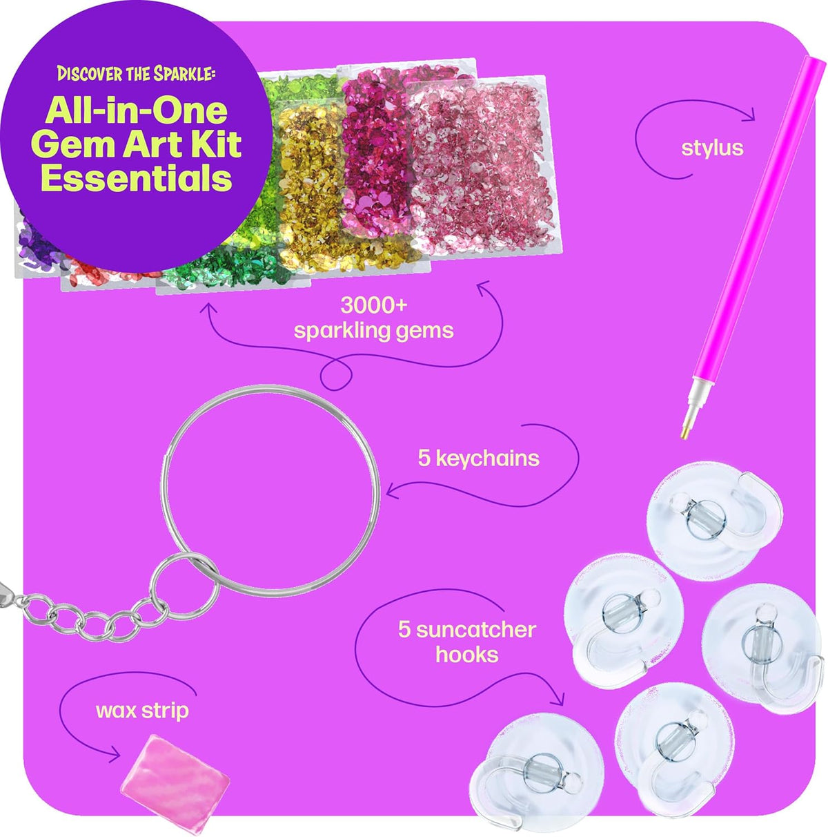 Diamond Art Kit for Kids - Gem Painting - Arts & Crafts Kits for Ages 6-12 - Gifts for 6, 7, 8, 9, 10, 11, 12 Year Old Boy & Girl - Girls Birthday Toys Gift Ideas - Craft Activities