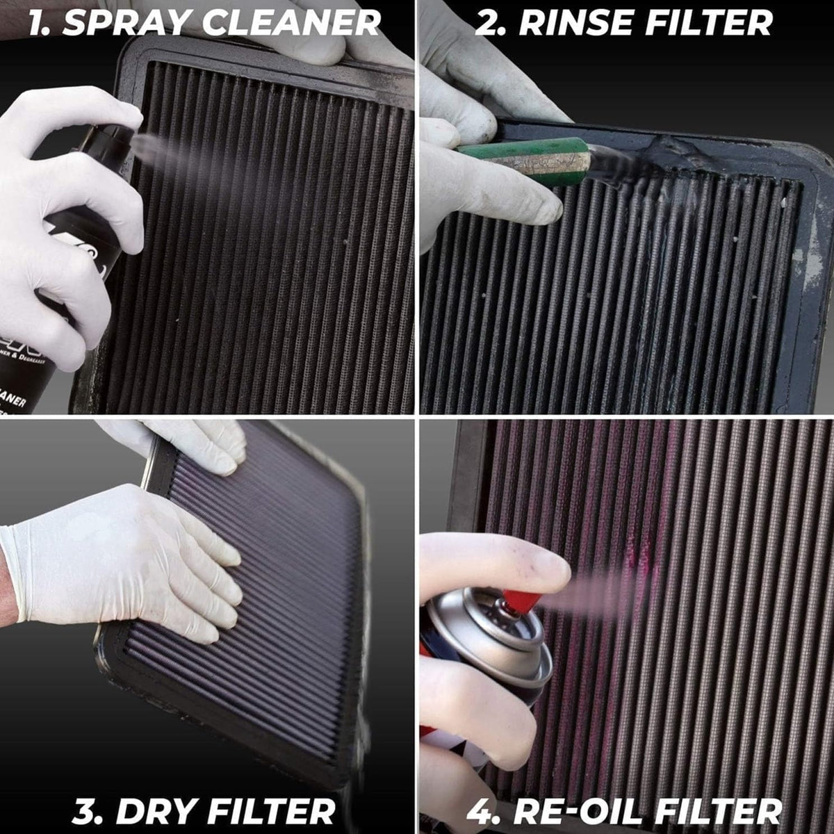 Air Filter Cleaning Kit: Aerosol Filter Cleaner and Oil Kit; Restores Engine Air Filter Performance; Service Kit-99-5000, Multi
