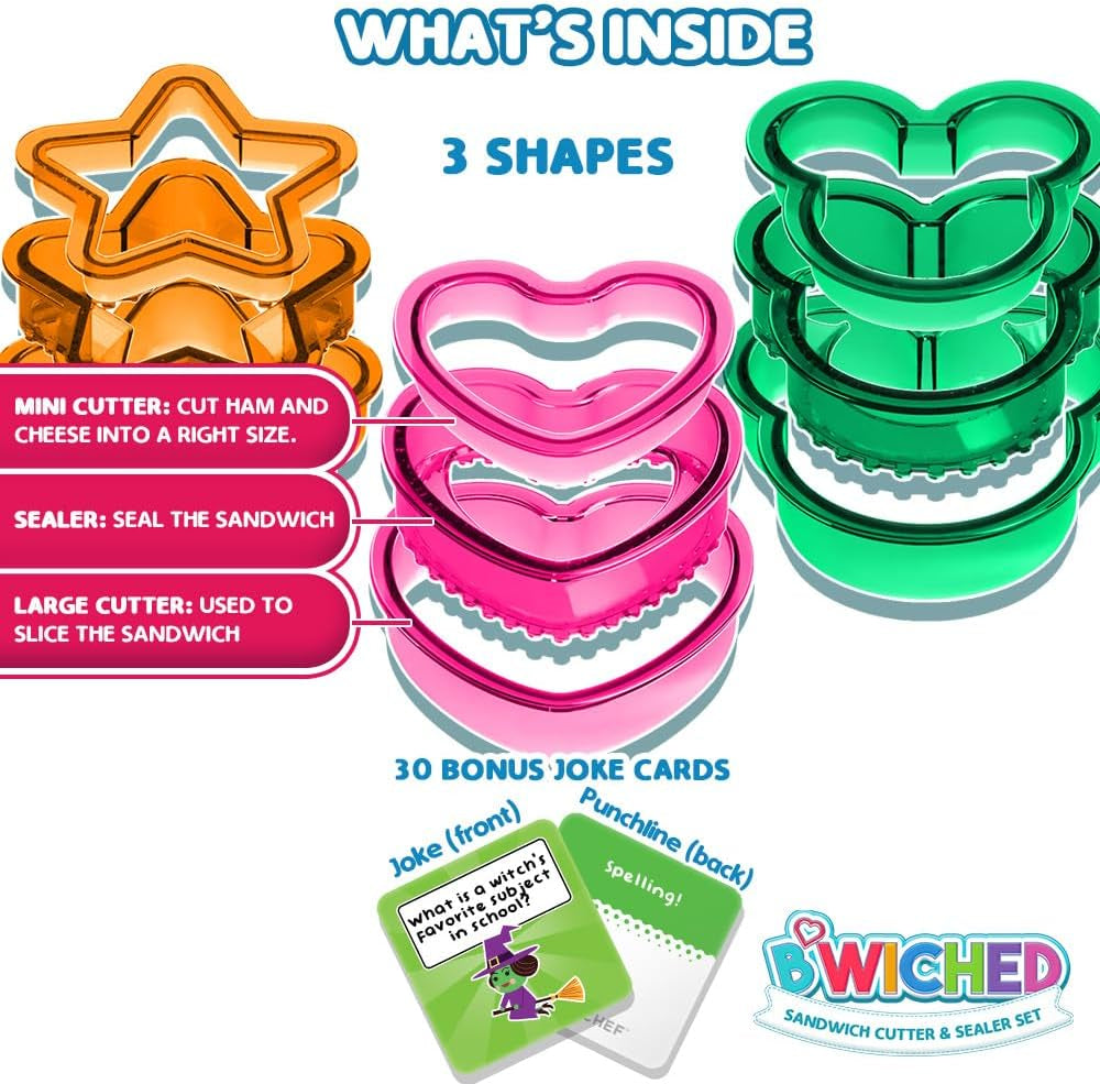 Sandwich Cutter and Sealer - Crustless Sandwich Maker (Heart, Star, Mouse)