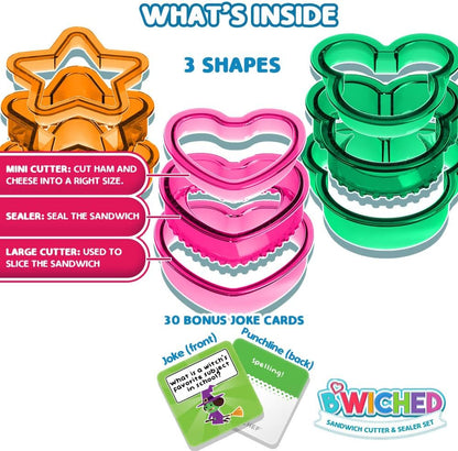 Sandwich Cutter and Sealer - Crustless Sandwich Maker (Heart, Star, Mouse)