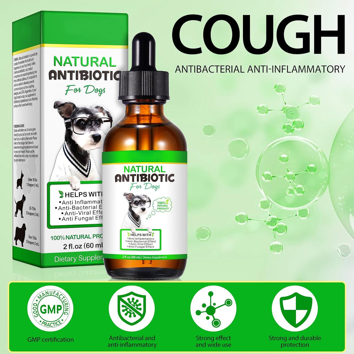 Dog Antibiotics, Natural Antibiotics for Dogs, Dog Multivitamin Herbal Supplements 60Ml