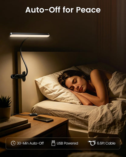 11.3"Wide Coverage Desk Lamp with Clamp,57 LED Clip on Desk Light