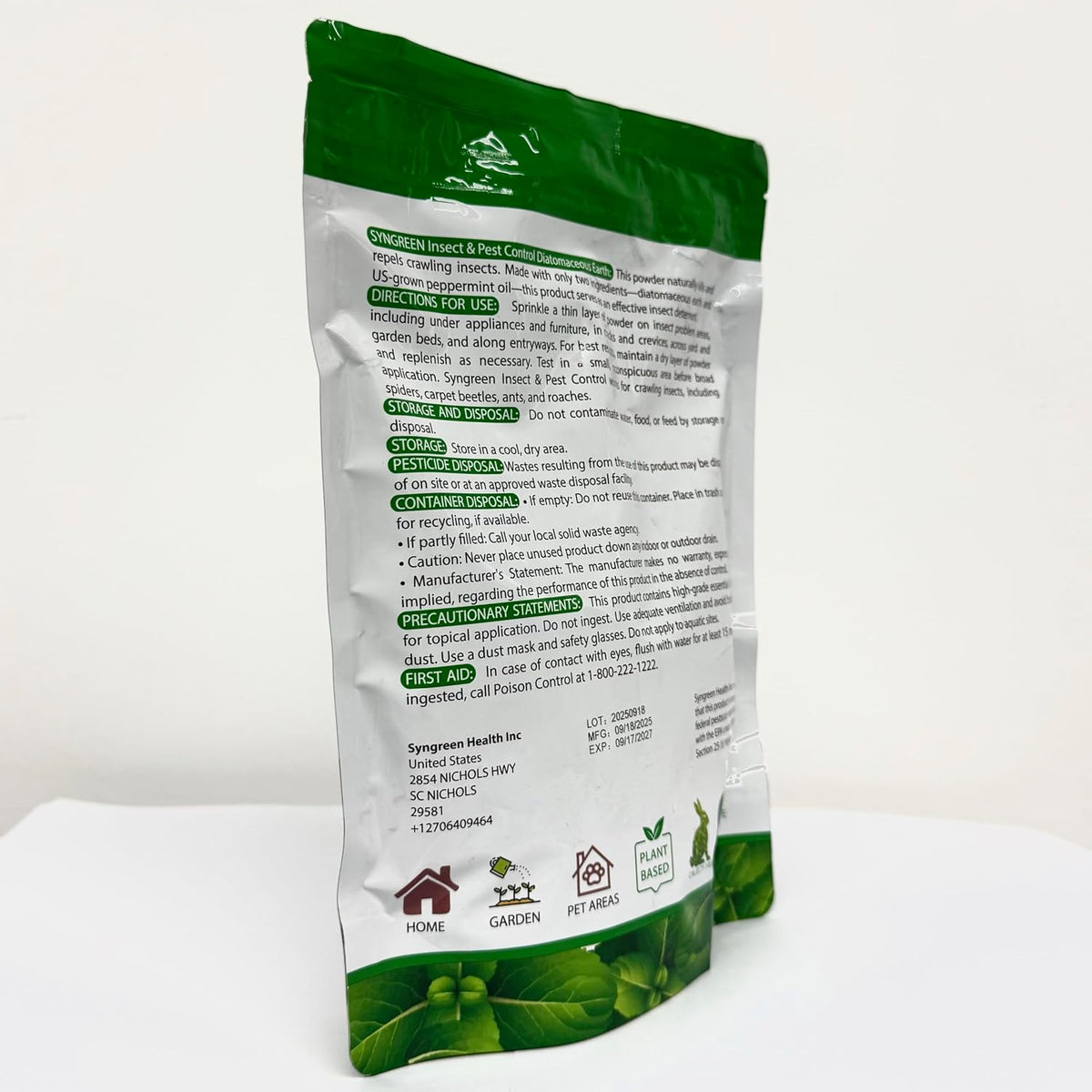 Diatomaceous Earth Food Grade Powder with Peppermint - Crawling Insect Killer for Bed Bugs, Roaches, Ants, Fleas - Indoor & Outdoor Pest Control | Family & Pet Safe | 1 Lb