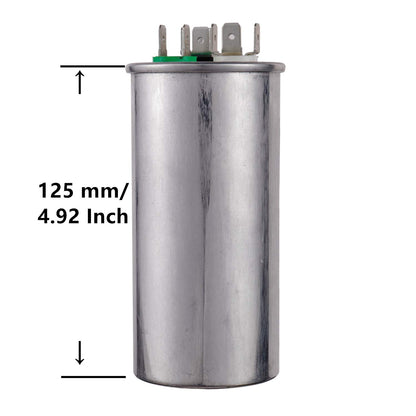 70+5Uf 70/5MFD ±6% 370V/440V CBB65 Dual Run Circular Start Capacitor for AC Motor Run or Fan Start or Condenser Straight Cool or Heat Pump Air Conditioner